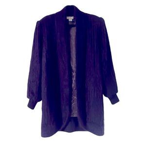 Celan of California vintage 80’s purple open acrylic rabbit/angora coat w pocket